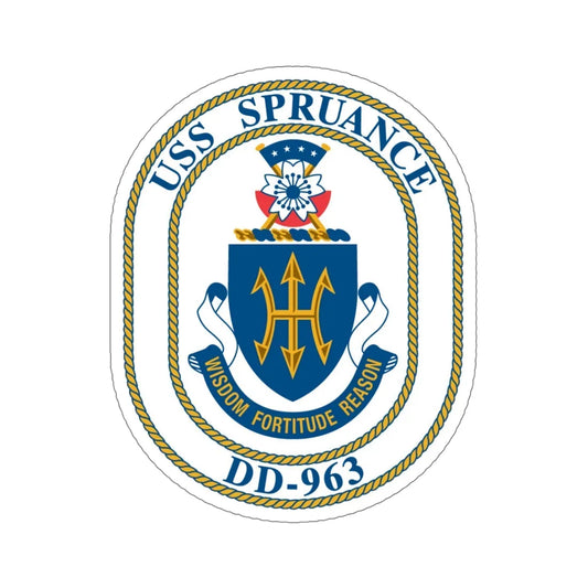USS Spruance DD 963 (U.S. Navy) STICKER Vinyl Die-Cut Decal 6 Inch - The Sticker Space