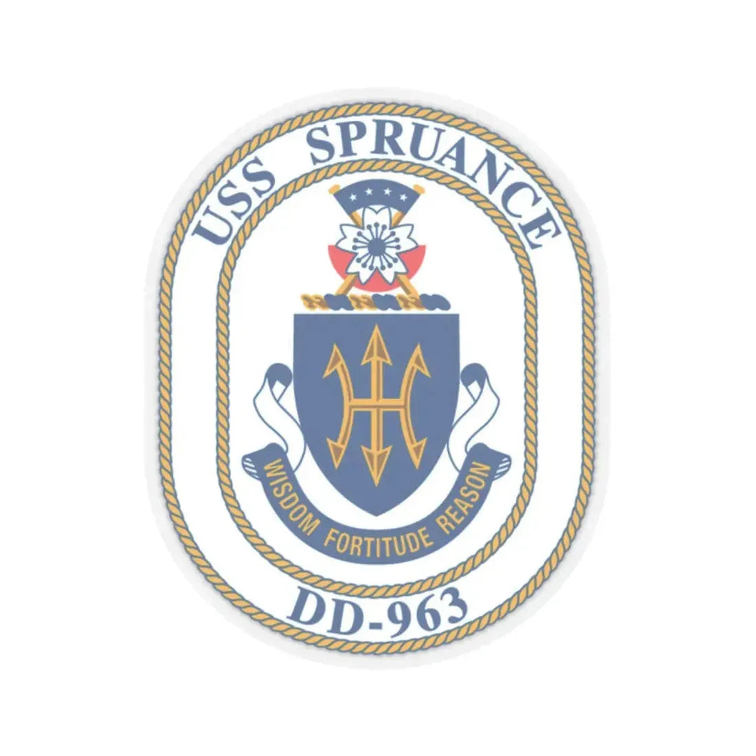 USS Spruance DD 963 (U.S. Navy) STICKER Vinyl Kiss-Cut Decal 2 Inch Transparent - The Sticker Space