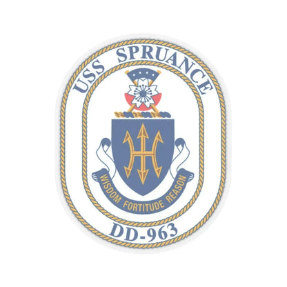 USS Spruance DD 963 (U.S. Navy) STICKER Vinyl Kiss-Cut Decal 2 Inch Transparent - The Sticker Space