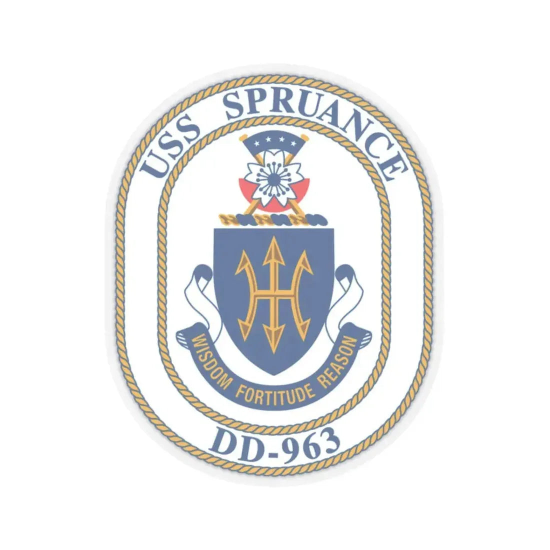 USS Spruance DD 963 (U.S. Navy) STICKER Vinyl Kiss-Cut Decal 3 Inch Transparent - The Sticker Space