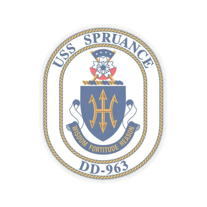 USS Spruance DD 963 (U.S. Navy) STICKER Vinyl Kiss-Cut Decal 3 Inch Transparent - The Sticker Space