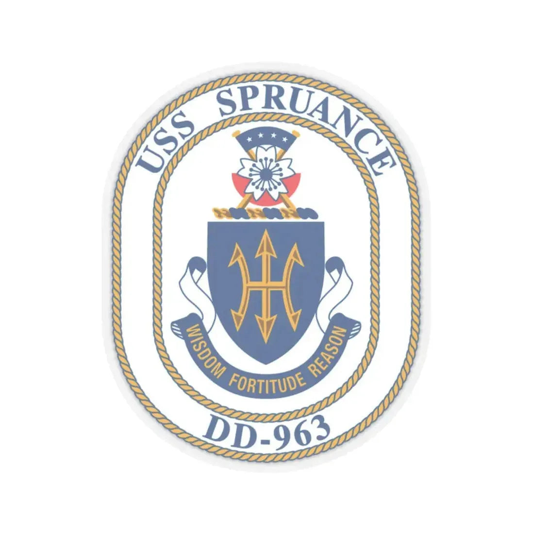 USS Spruance DD 963 (U.S. Navy) STICKER Vinyl Kiss-Cut Decal 4 Inch Transparent - The Sticker Space