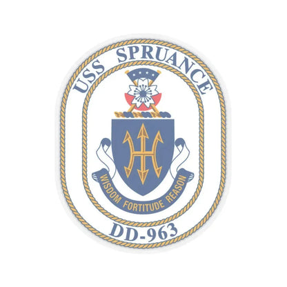USS Spruance DD 963 (U.S. Navy) STICKER Vinyl Kiss-Cut Decal 4 Inch Transparent - The Sticker Space