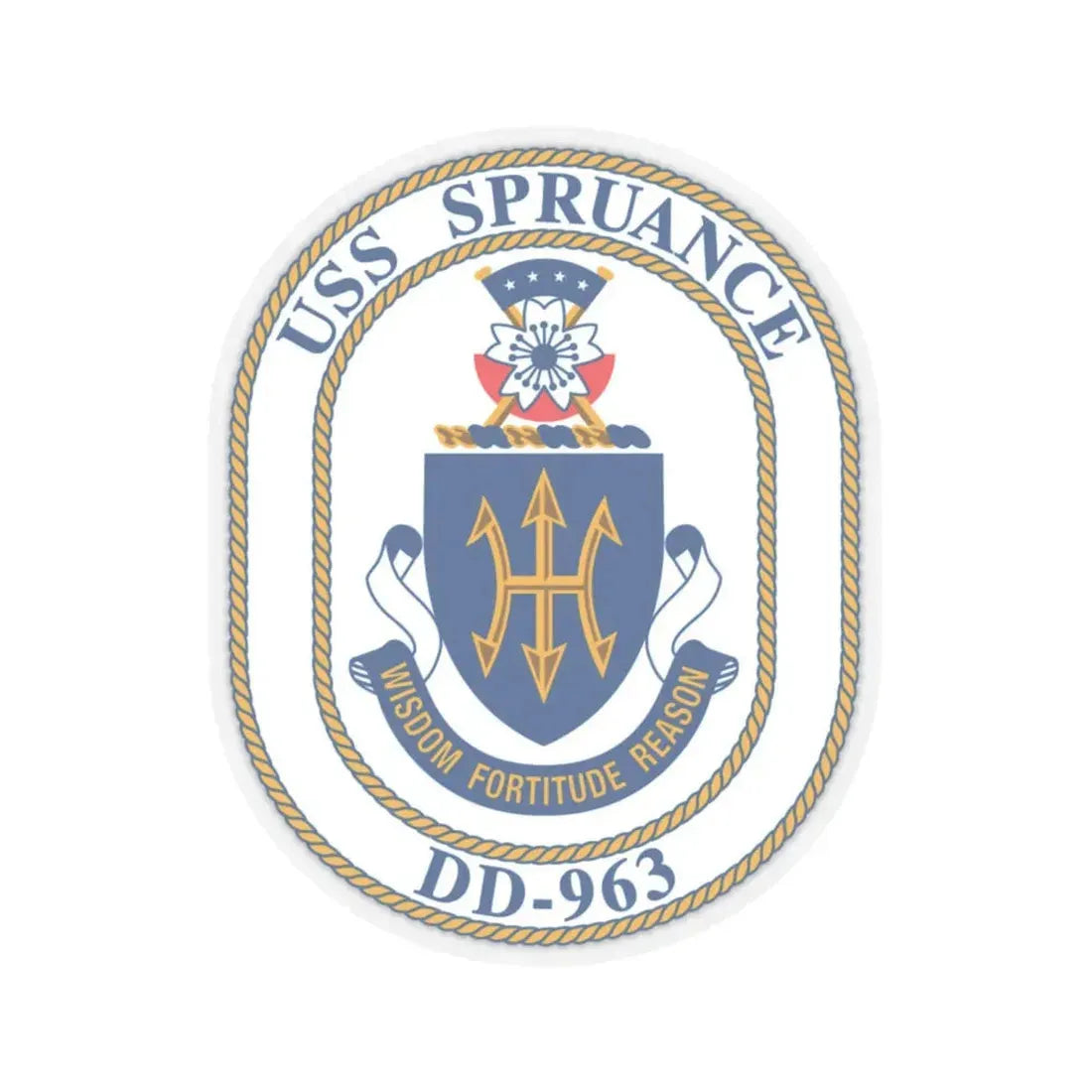 USS Spruance DD 963 (U.S. Navy) STICKER Vinyl Kiss-Cut Decal 6 Inch Transparent - The Sticker Space