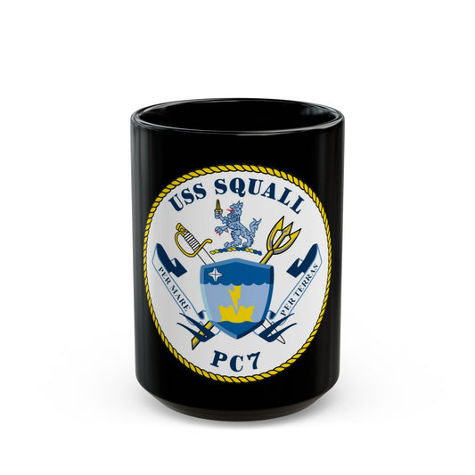 USS Squall PC7 (U.S. Navy) Black Coffee Mug-15oz-The Sticker Space