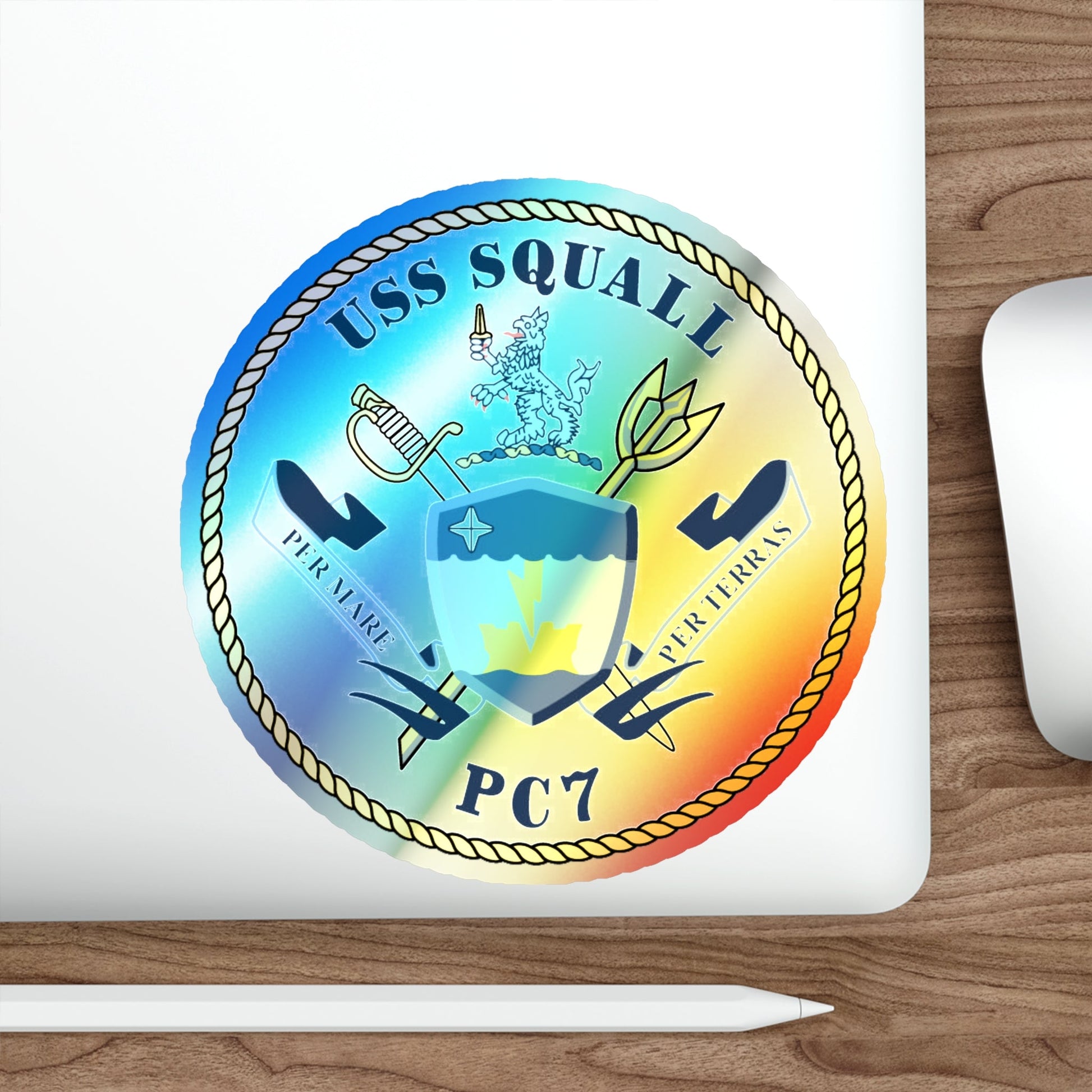 USS Squall PC7 (U.S. Navy) Holographic STICKER Die-Cut Vinyl Decal-The Sticker Space