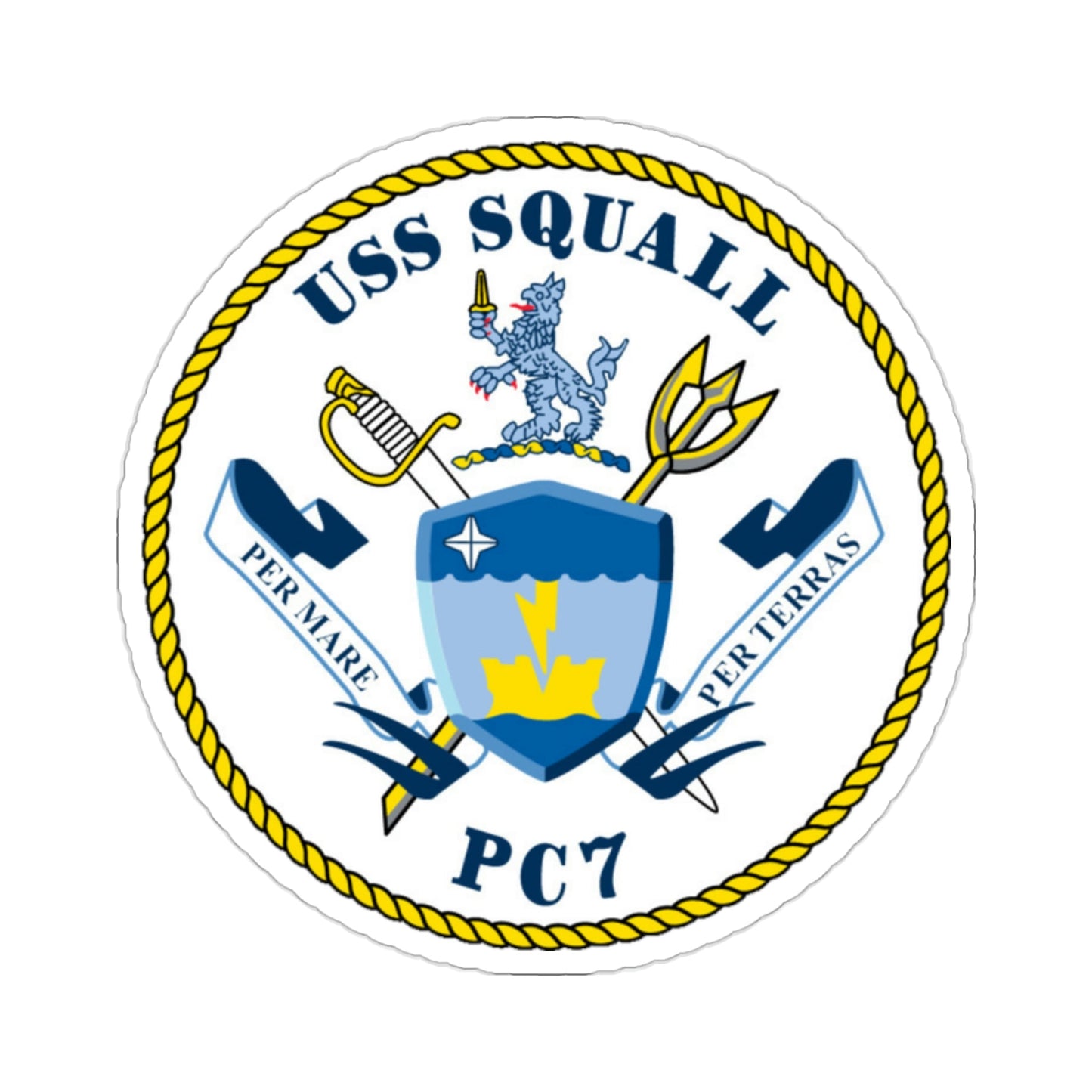 USS Squall PC7 (U.S. Navy) STICKER Vinyl Die-Cut Decal-2 Inch-The Sticker Space