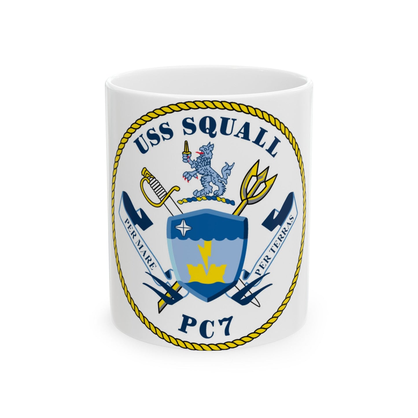 USS Squall PC7 (U.S. Navy) White Coffee Mug-11oz-The Sticker Space