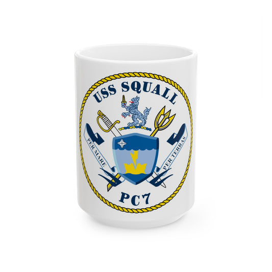 USS Squall PC7 (U.S. Navy) White Coffee Mug-15oz-The Sticker Space