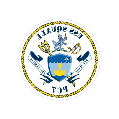 USS Squall PC7 (U.S. Navy) REVERSE PRINT Transparent Die-Cut STICKER 5 Inch Die-Cut Transparent - The Sticker Space