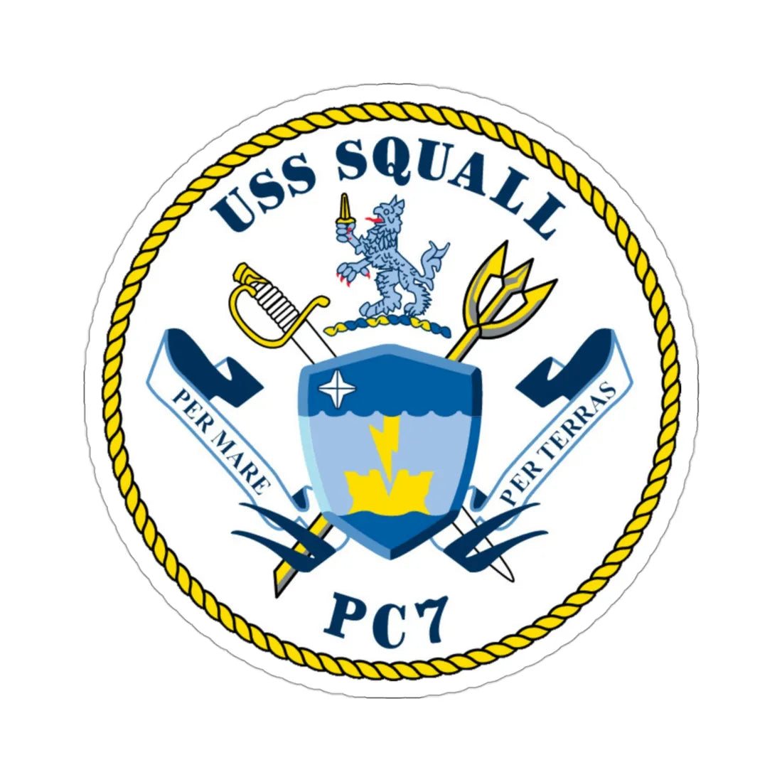 USS Squall PC7 (U.S. Navy) STICKER Vinyl Die-Cut Decal 3 Inch - The Sticker Space