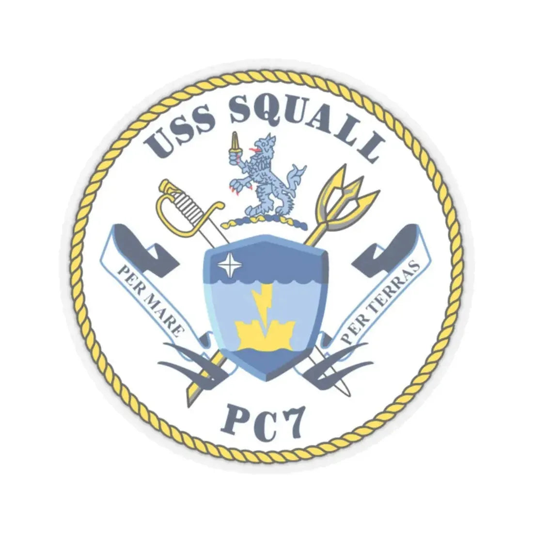 USS Squall PC7 (U.S. Navy) STICKER Vinyl Kiss-Cut Decal 2 Inch Transparent - The Sticker Space