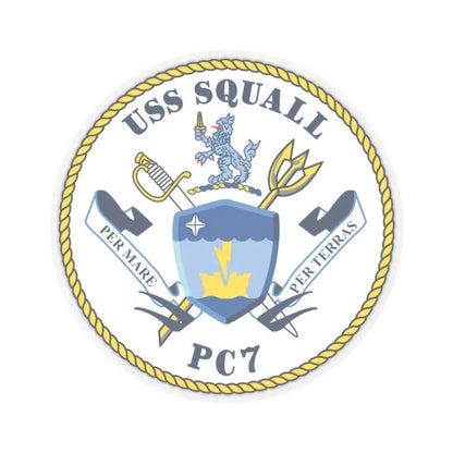 USS Squall PC7 (U.S. Navy) STICKER Vinyl Kiss-Cut Decal 3 Inch Transparent - The Sticker Space