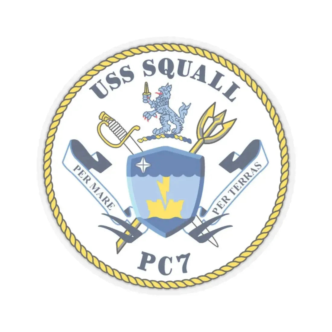 USS Squall PC7 (U.S. Navy) STICKER Vinyl Kiss-Cut Decal 4 Inch Transparent - The Sticker Space