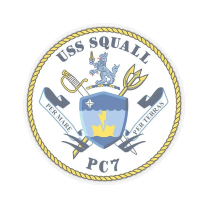 USS Squall PC7 (U.S. Navy) STICKER Vinyl Kiss-Cut Decal 4 Inch Transparent - The Sticker Space