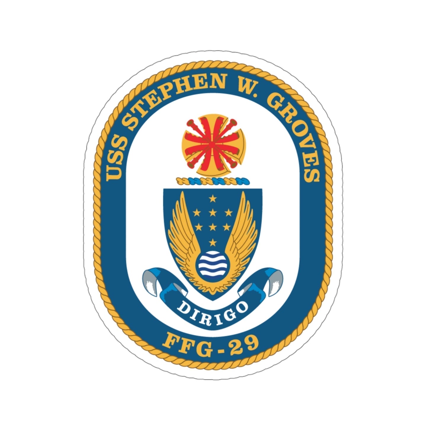 USS Stephen W Groves (U.S. Navy) STICKER Vinyl Die-Cut Decal-4 Inch-The Sticker Space