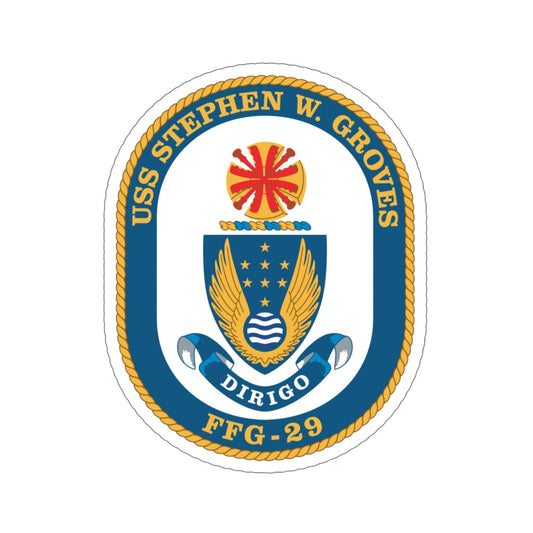 USS Stephen W Groves (U.S. Navy) STICKER Vinyl Die-Cut Decal-6 Inch-The Sticker Space