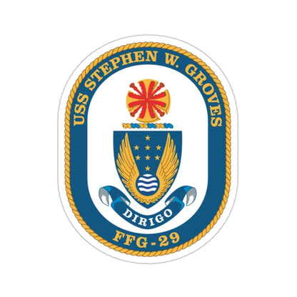 USS Stephen W Groves (U.S. Navy) STICKER Vinyl Die-Cut Decal 2 Inch - The Sticker Space