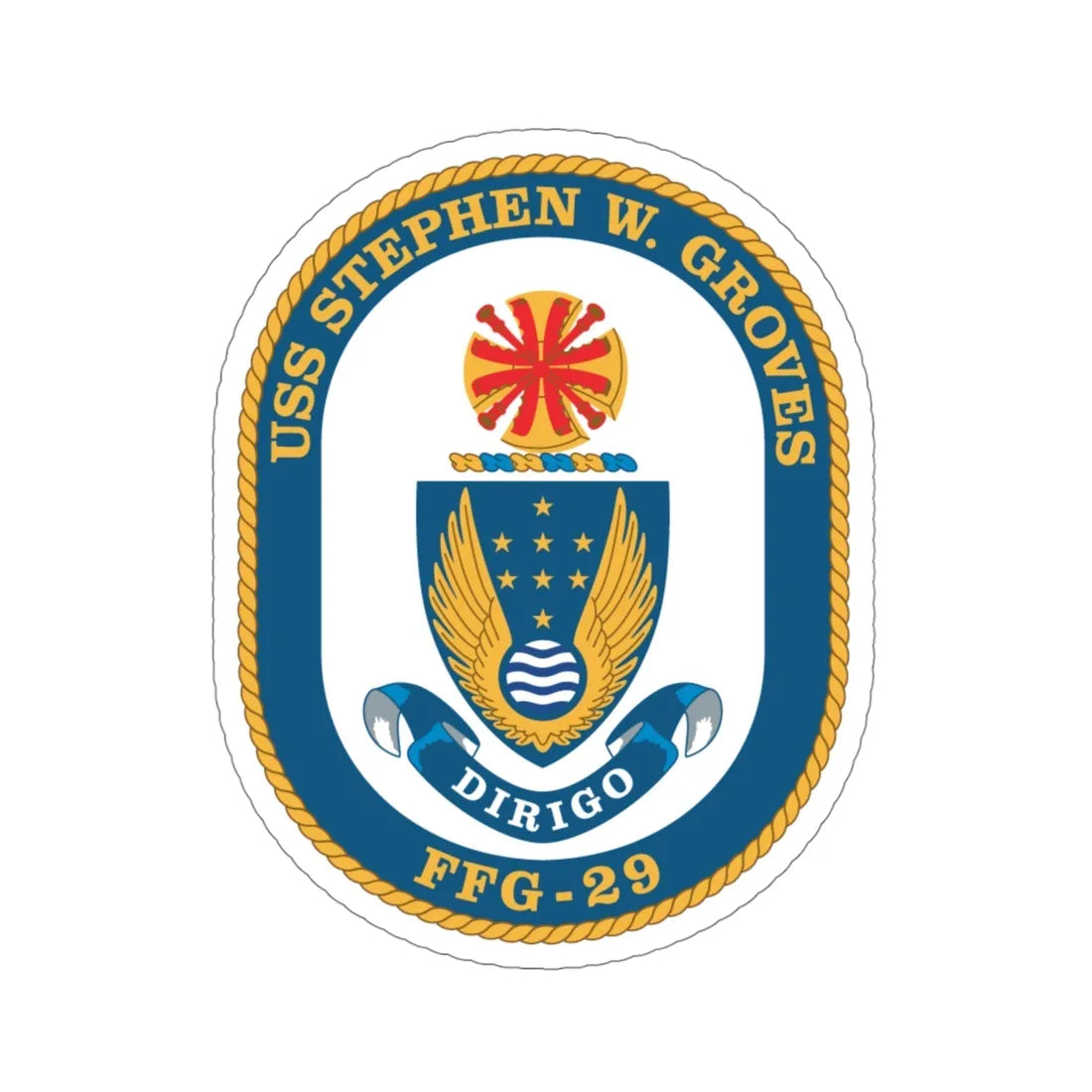 USS Stephen W Groves (U.S. Navy) STICKER Vinyl Die-Cut Decal 4 Inch - The Sticker Space