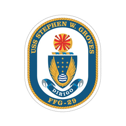 USS Stephen W Groves (U.S. Navy) STICKER Vinyl Die-Cut Decal 5 Inch - The Sticker Space