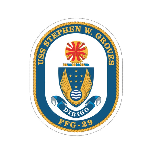 USS Stephen W Groves (U.S. Navy) STICKER Vinyl Die-Cut Decal 6 Inch - The Sticker Space