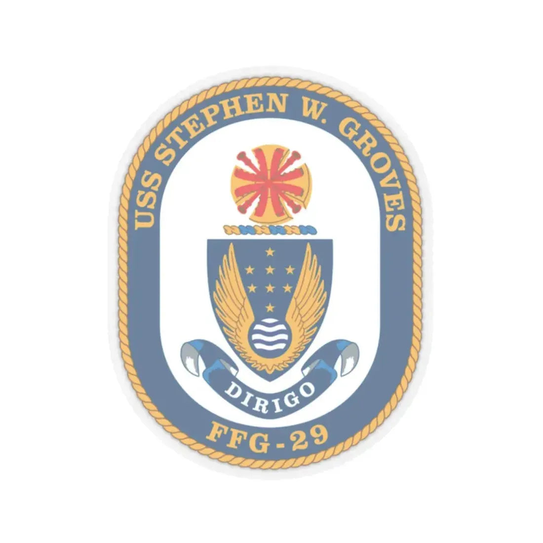 USS Stephen W Groves (U.S. Navy) STICKER Vinyl Kiss-Cut Decal 2 Inch Transparent - The Sticker Space