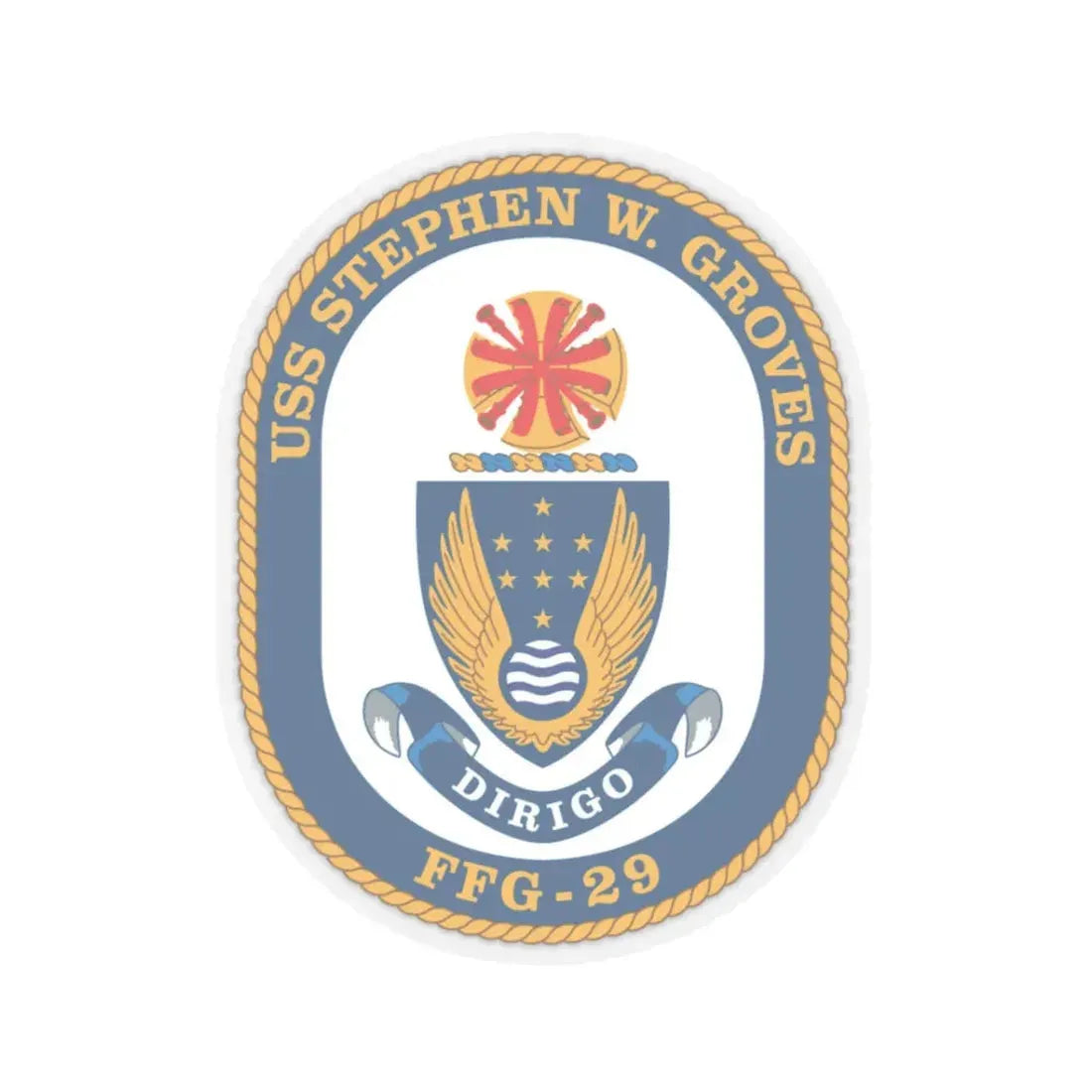 USS Stephen W Groves (U.S. Navy) STICKER Vinyl Kiss-Cut Decal 3 Inch Transparent - The Sticker Space