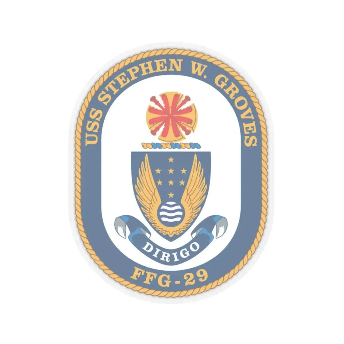 USS Stephen W Groves (U.S. Navy) STICKER Vinyl Kiss-Cut Decal 4 Inch Transparent - The Sticker Space