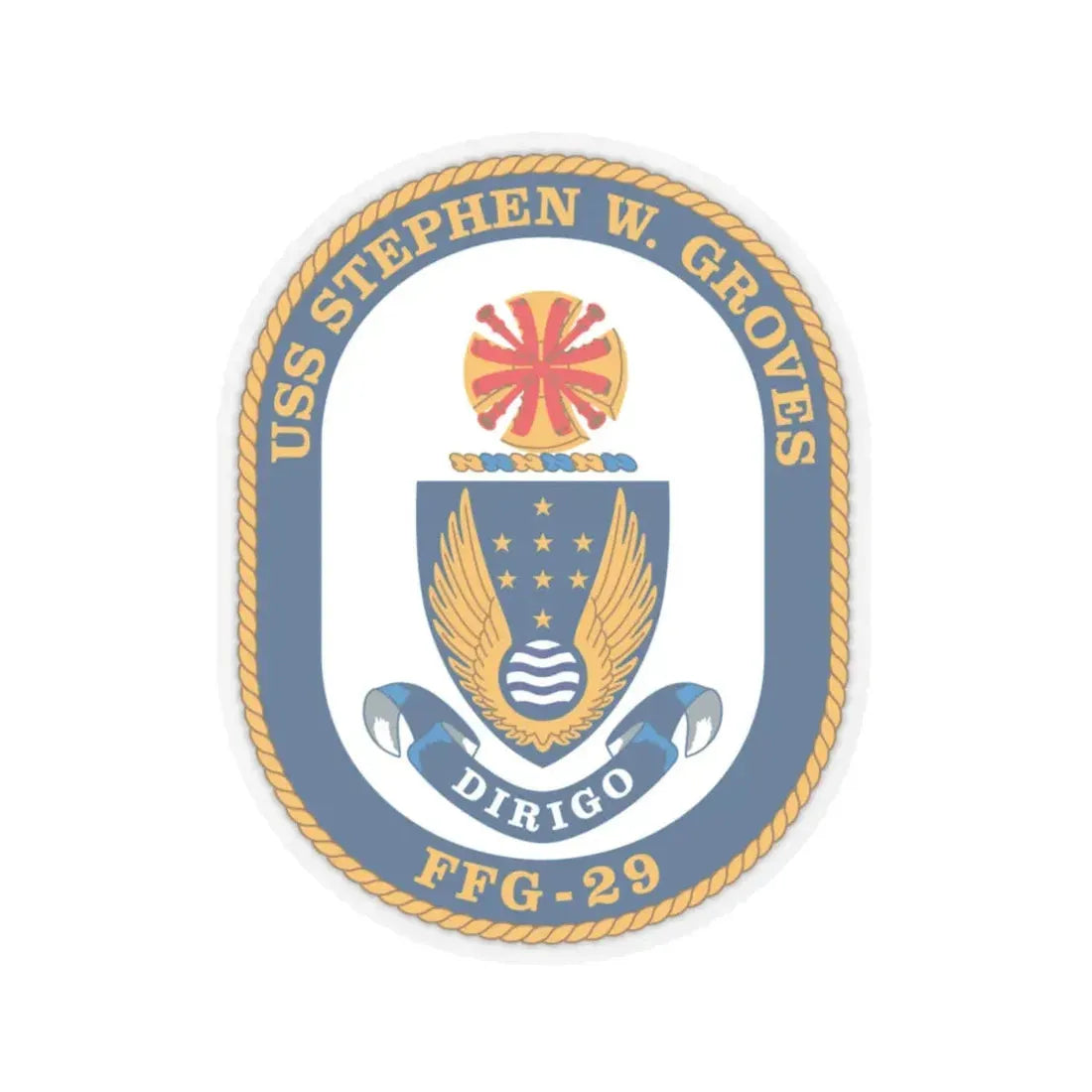 USS Stephen W Groves (U.S. Navy) STICKER Vinyl Kiss-Cut Decal 6 Inch Transparent - The Sticker Space