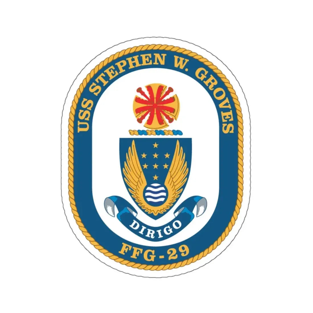 USS Stephen W Groves (U.S. Navy) STICKER Vinyl Kiss-Cut Decal 6 Inch White - The Sticker Space