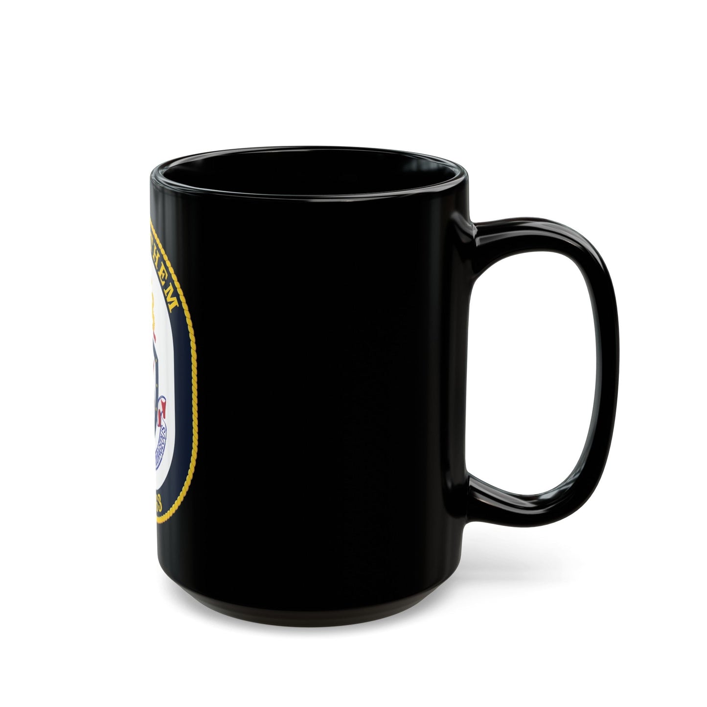 USS Stethem DDG 63 Crest (U.S. Navy) Black Coffee Mug-The Sticker Space