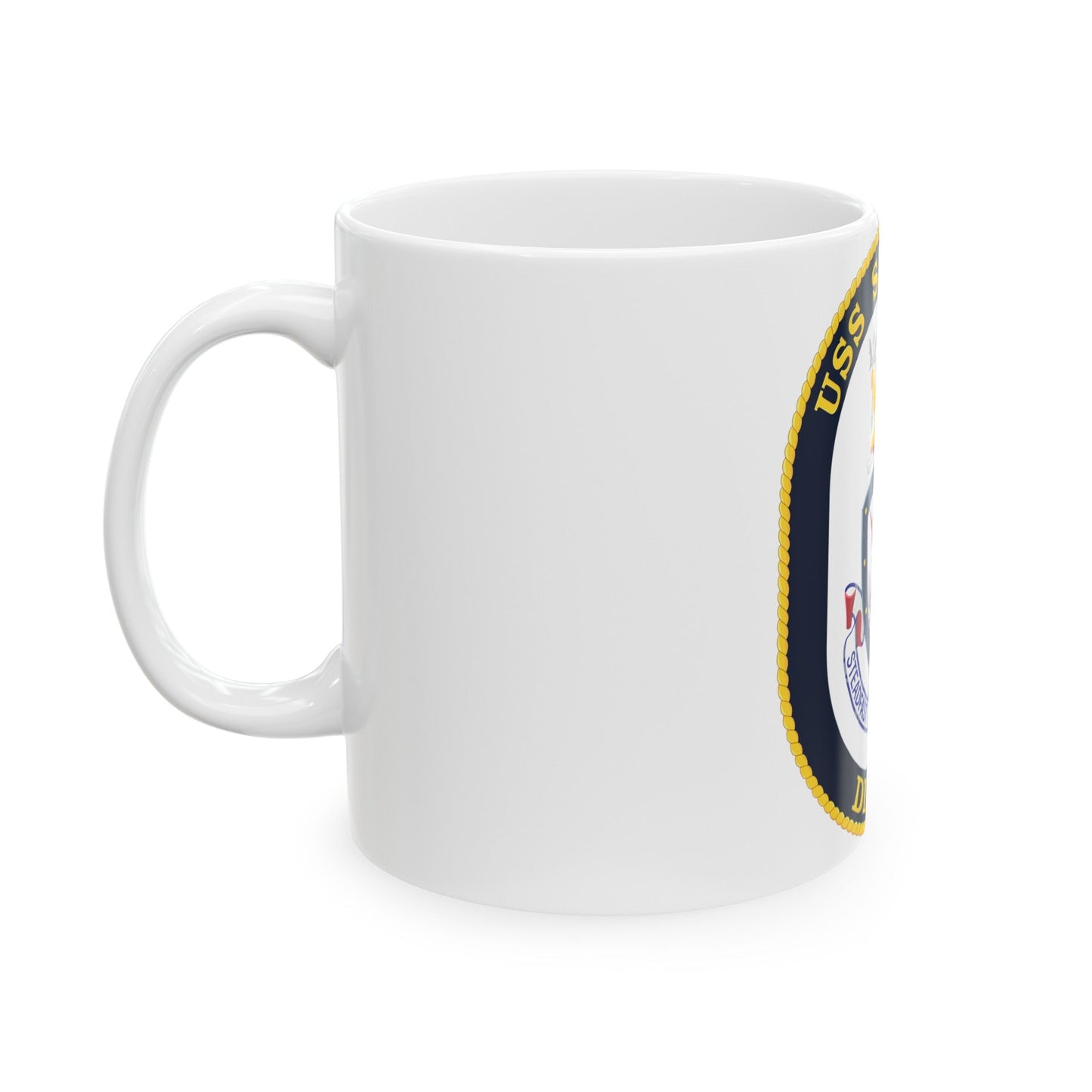 USS Stethem DDG 63 Crest (U.S. Navy) White Coffee Mug-The Sticker Space