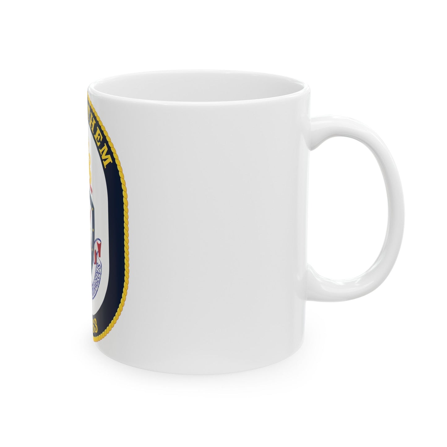 USS Stethem DDG 63 Crest (U.S. Navy) White Coffee Mug-The Sticker Space