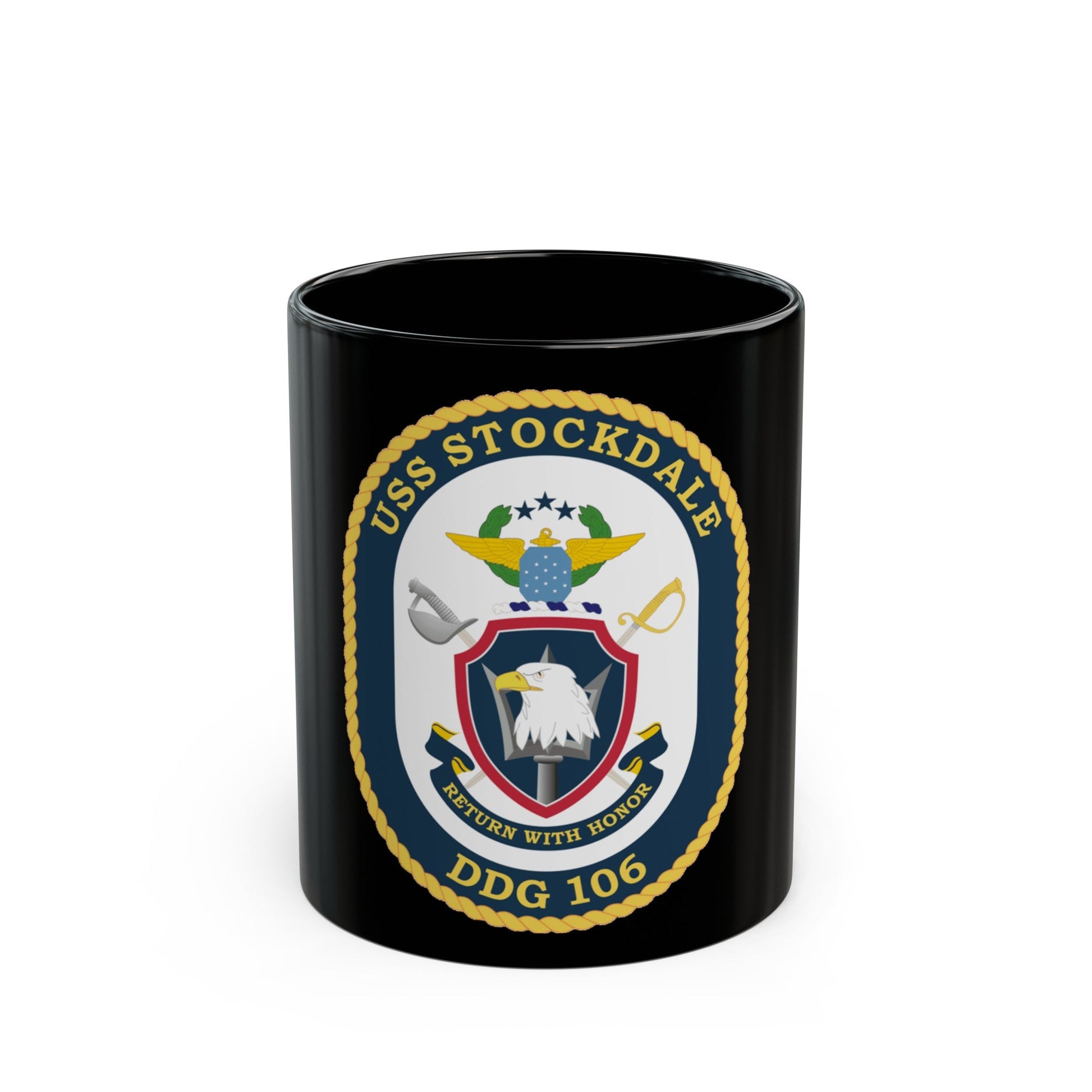 USS Stockdale COA (U.S. Navy) Black Coffee Mug-11oz-The Sticker Space