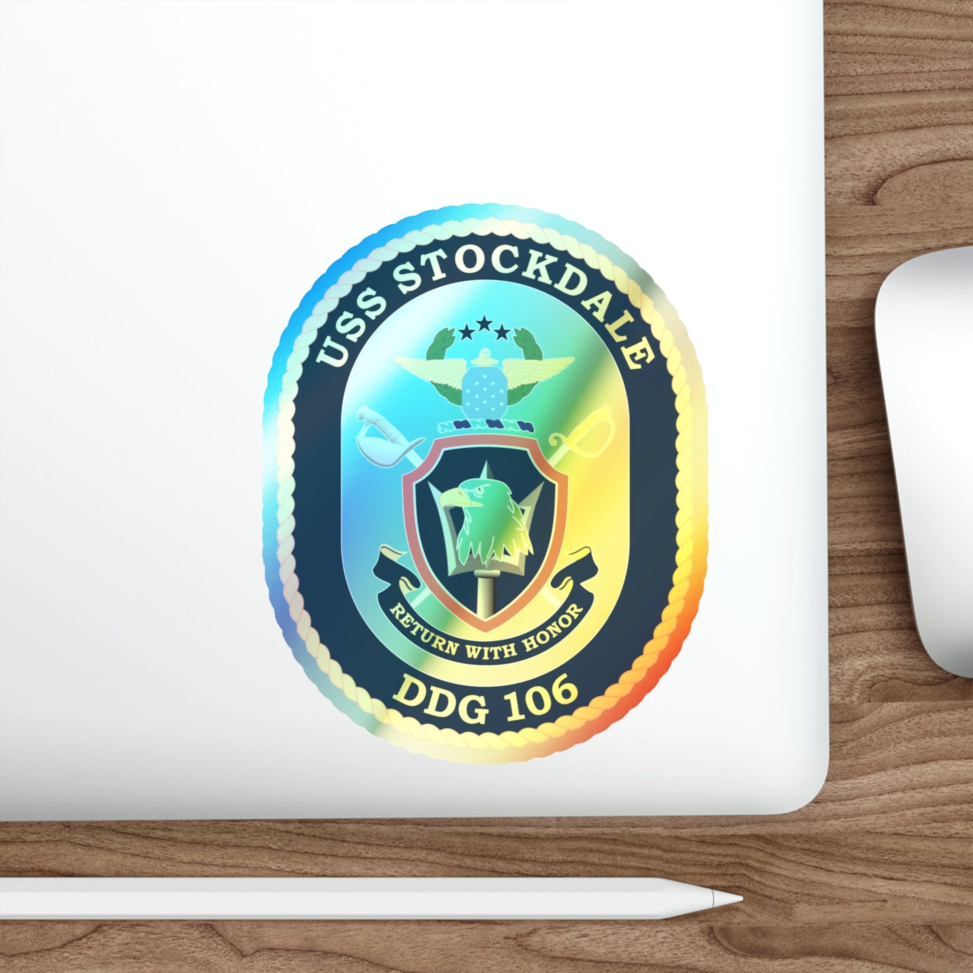 USS Stockdale COA (U.S. Navy) Holographic STICKER Die-Cut Vinyl Decal-The Sticker Space