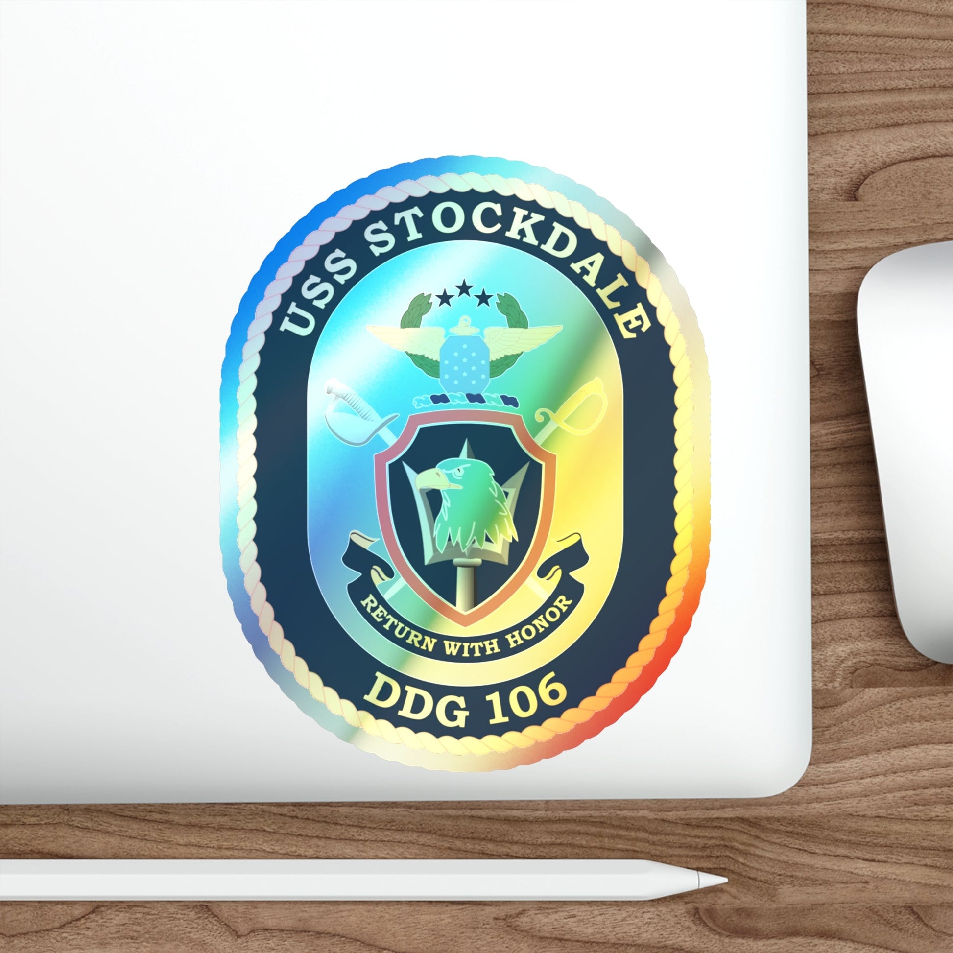 USS Stockdale COA (U.S. Navy) Holographic STICKER Die-Cut Vinyl Decal-The Sticker Space