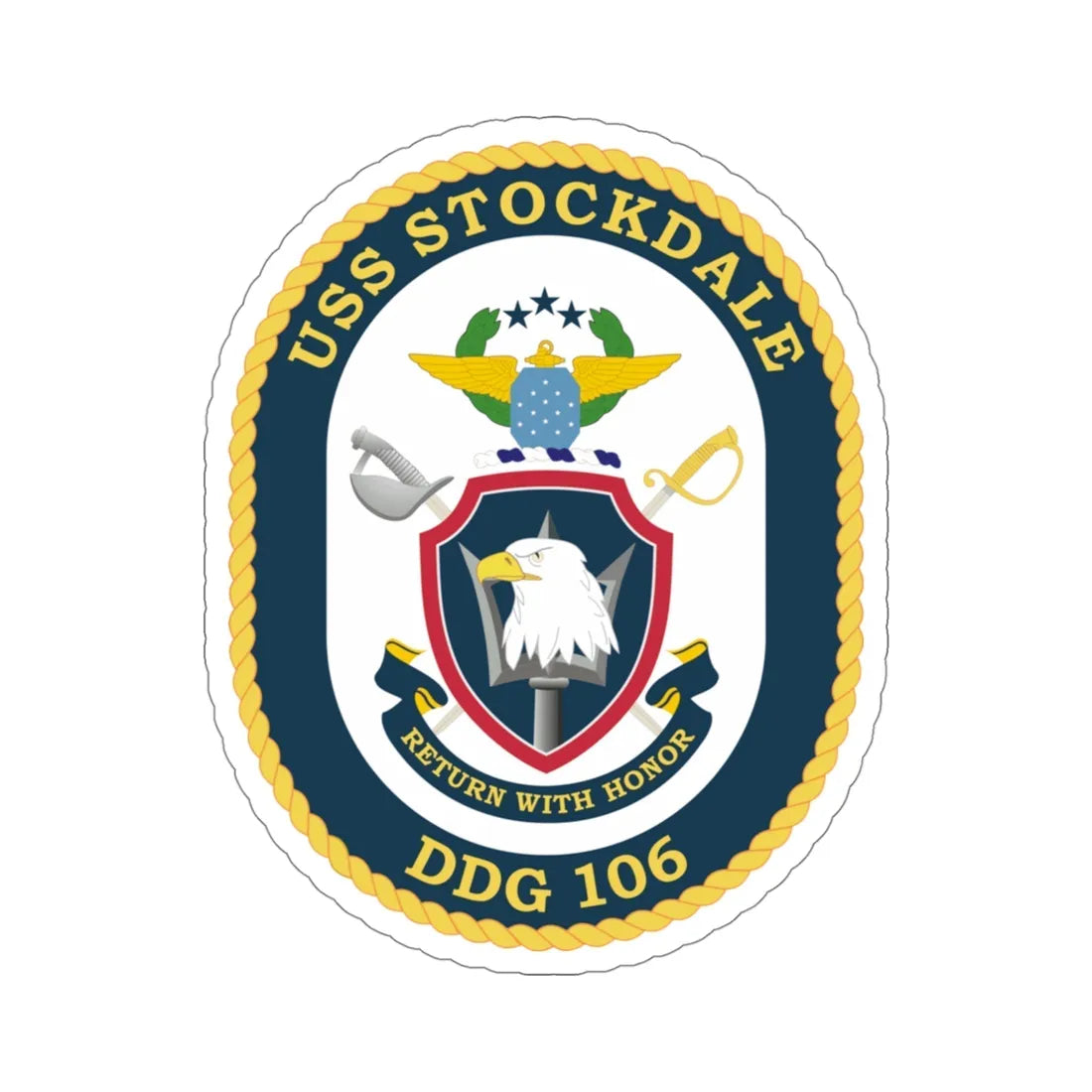 USS Stockdale COA (U.S. Navy) STICKER Vinyl Die-Cut Decal 4 Inch - The Sticker Space