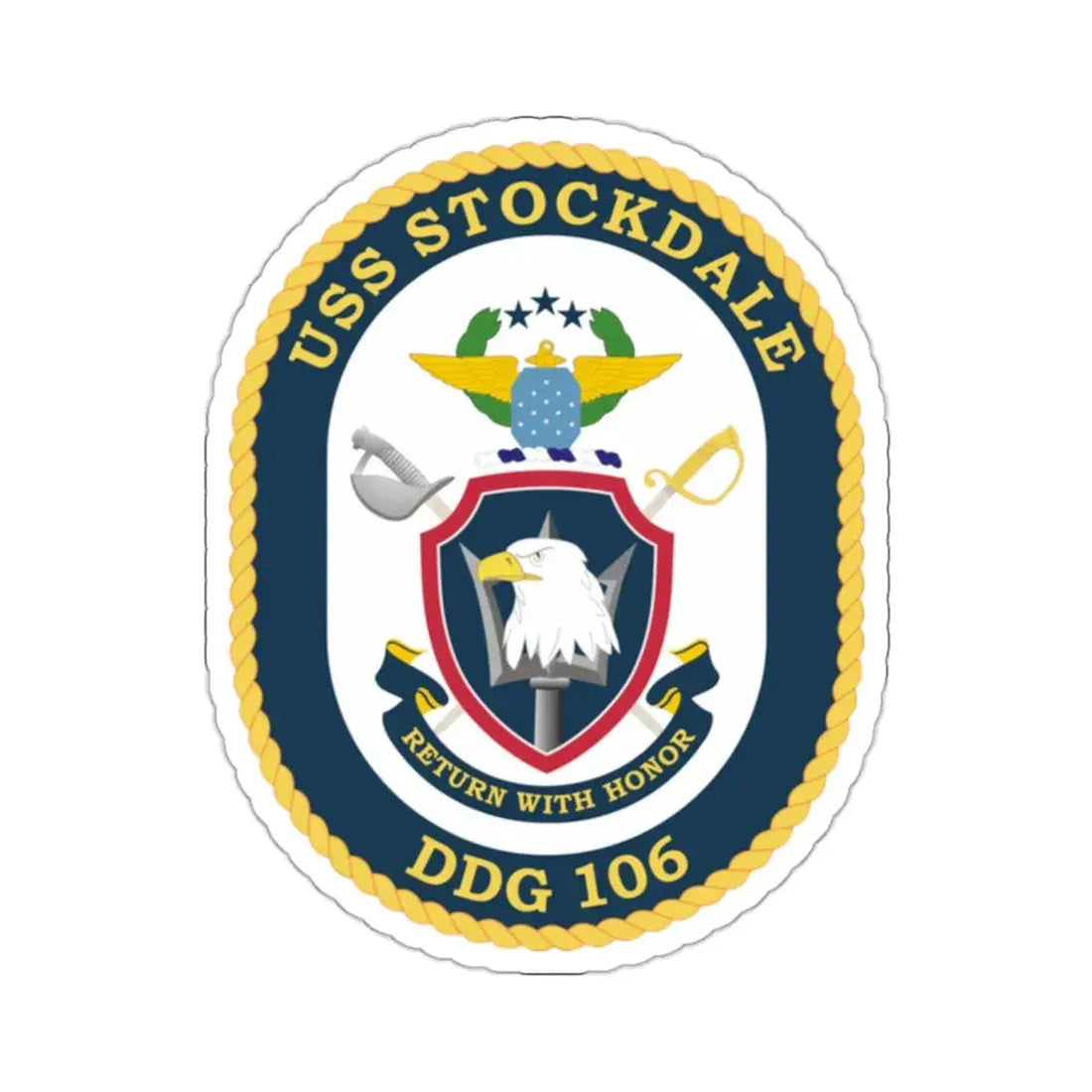 USS Stockdale COA (U.S. Navy) STICKER Vinyl Kiss-Cut Decal 2 Inch White - The Sticker Space