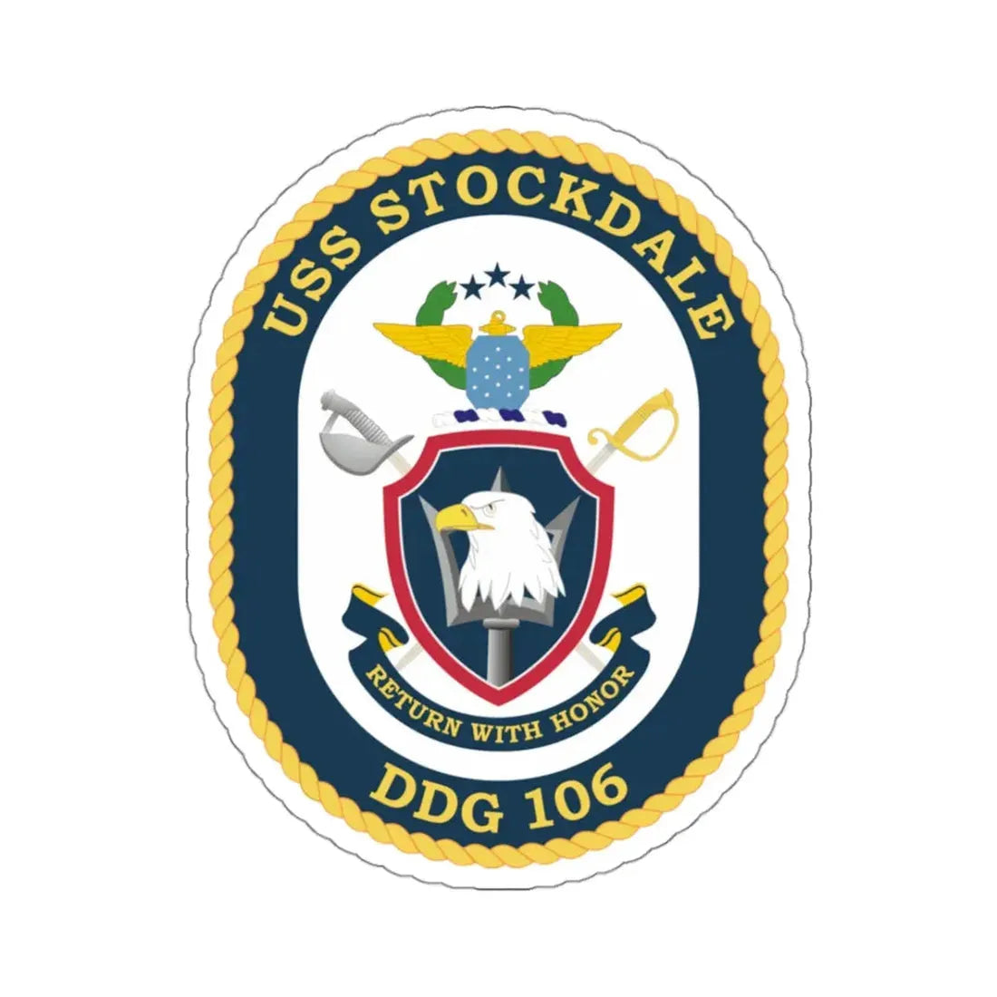 USS Stockdale COA (U.S. Navy) STICKER Vinyl Kiss-Cut Decal 3 Inch White - The Sticker Space