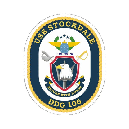 USS Stockdale COA (U.S. Navy) STICKER Vinyl Kiss-Cut Decal 4 Inch White - The Sticker Space