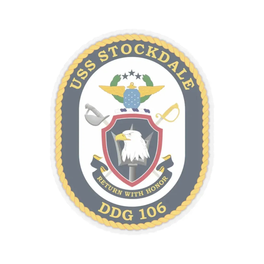 USS Stockdale COA (U.S. Navy) STICKER Vinyl Kiss-Cut Decal 6 Inch Transparent - The Sticker Space