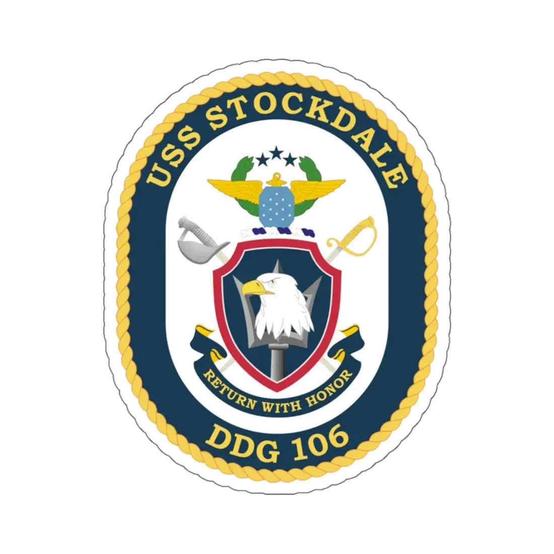 USS Stockdale COA (U.S. Navy) STICKER Vinyl Kiss-Cut Decal 6 Inch White - The Sticker Space