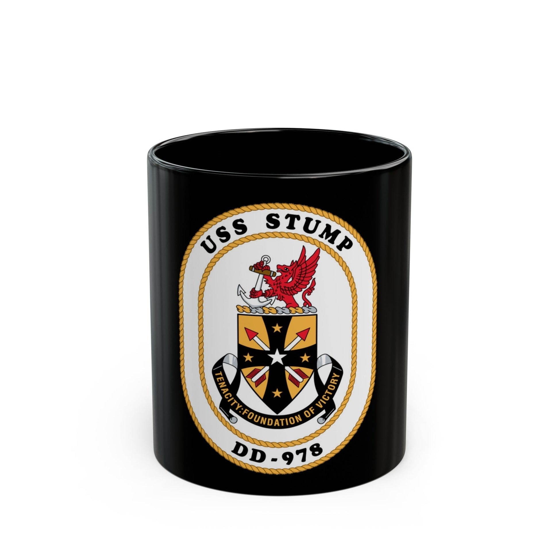 USS Stump DD 978 (U.S. Navy) Black Coffee Mug-11oz-The Sticker Space