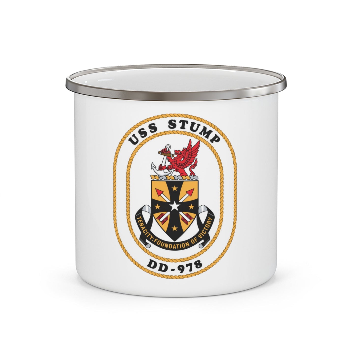 USS Stump DD 978 (U.S. Navy) Enamel Mug 12oz-12oz-The Sticker Space