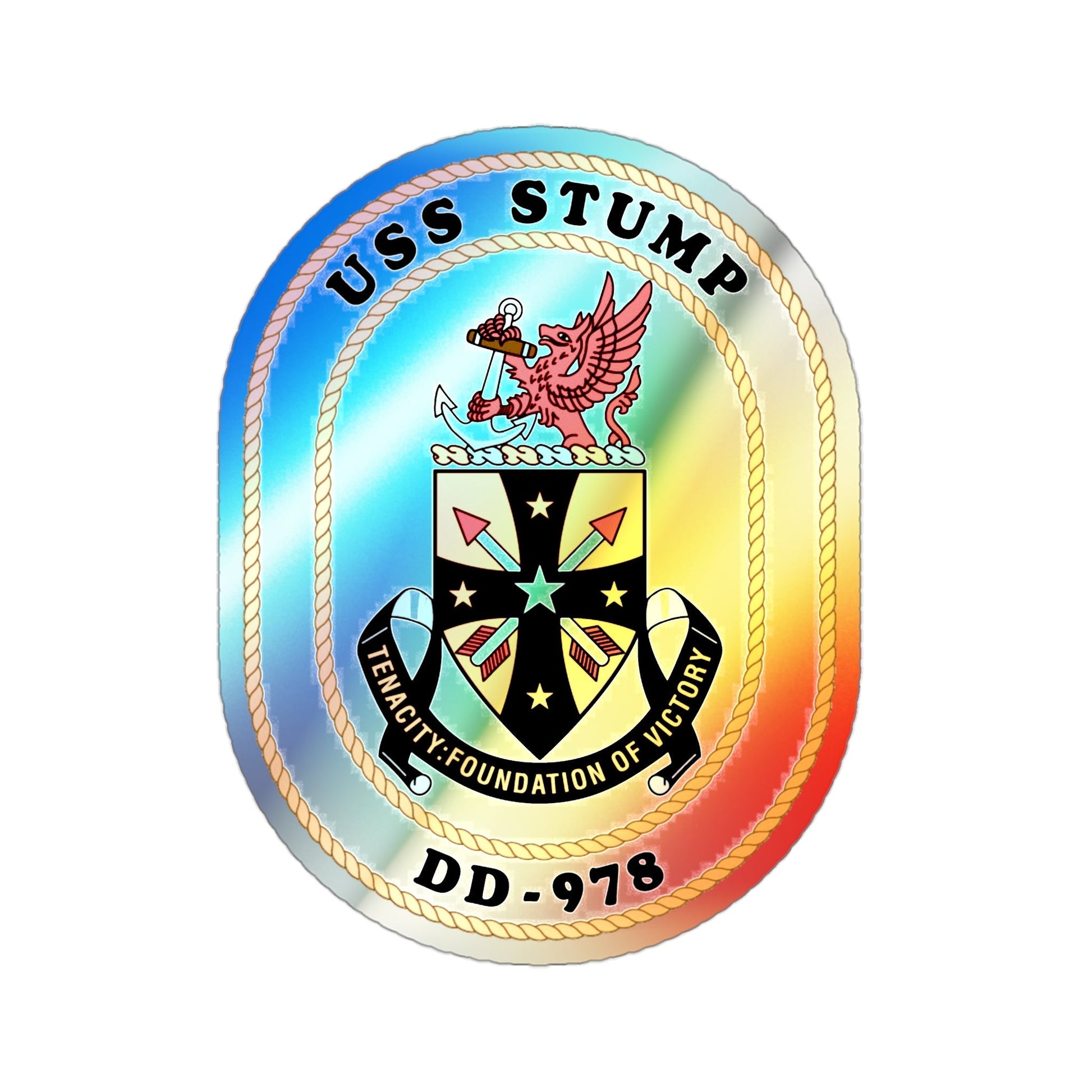 USS Stump DD 978 (U.S. Navy) Holographic STICKER Die-Cut Vinyl Decal-3 Inch-The Sticker Space
