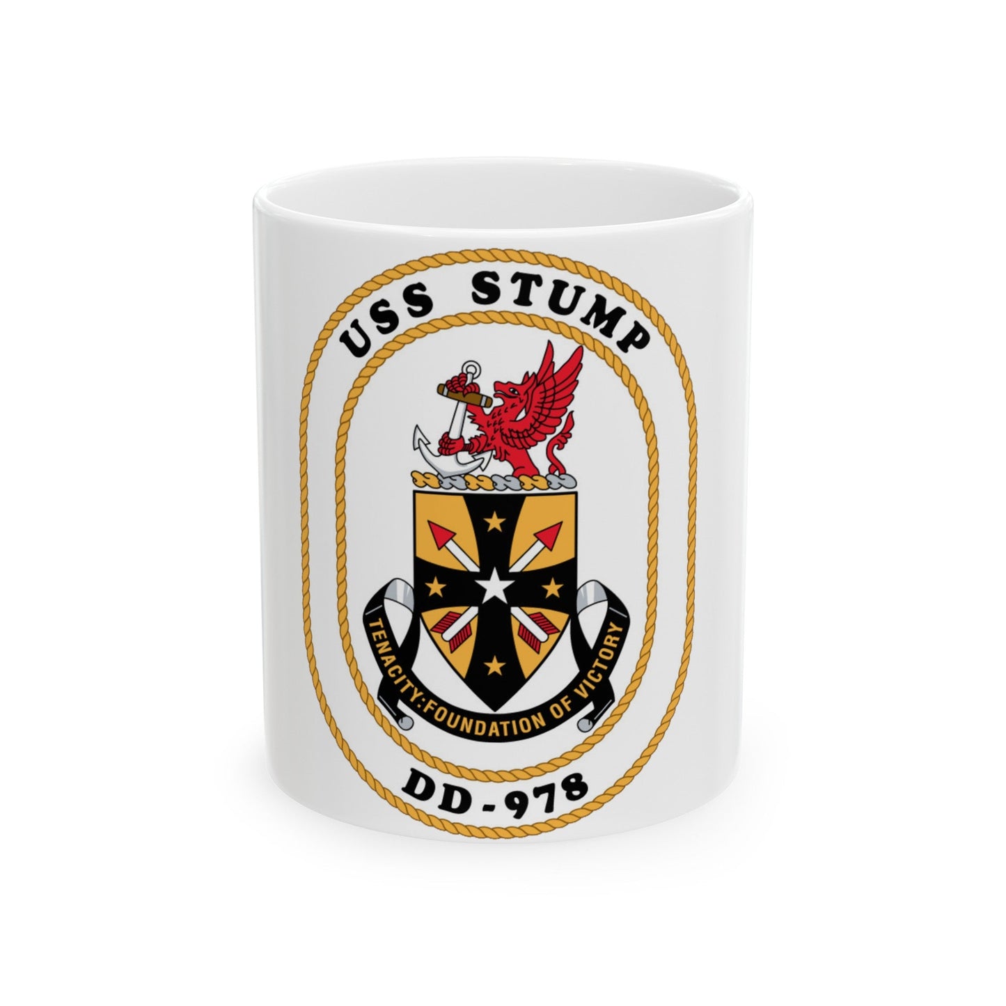 USS Stump DD 978 (U.S. Navy) White Coffee Mug-11oz-The Sticker Space