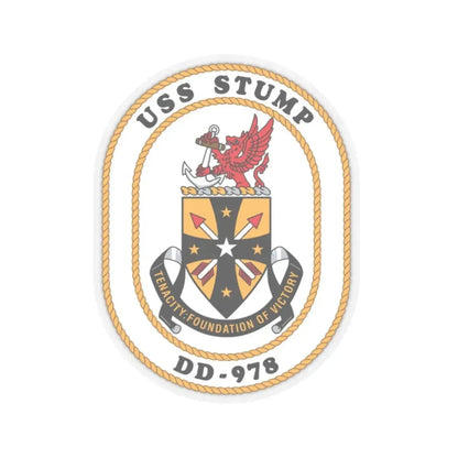 USS Stump DD 978 (U.S. Navy) STICKER Vinyl Kiss-Cut Decal 2 Inch Transparent - The Sticker Space