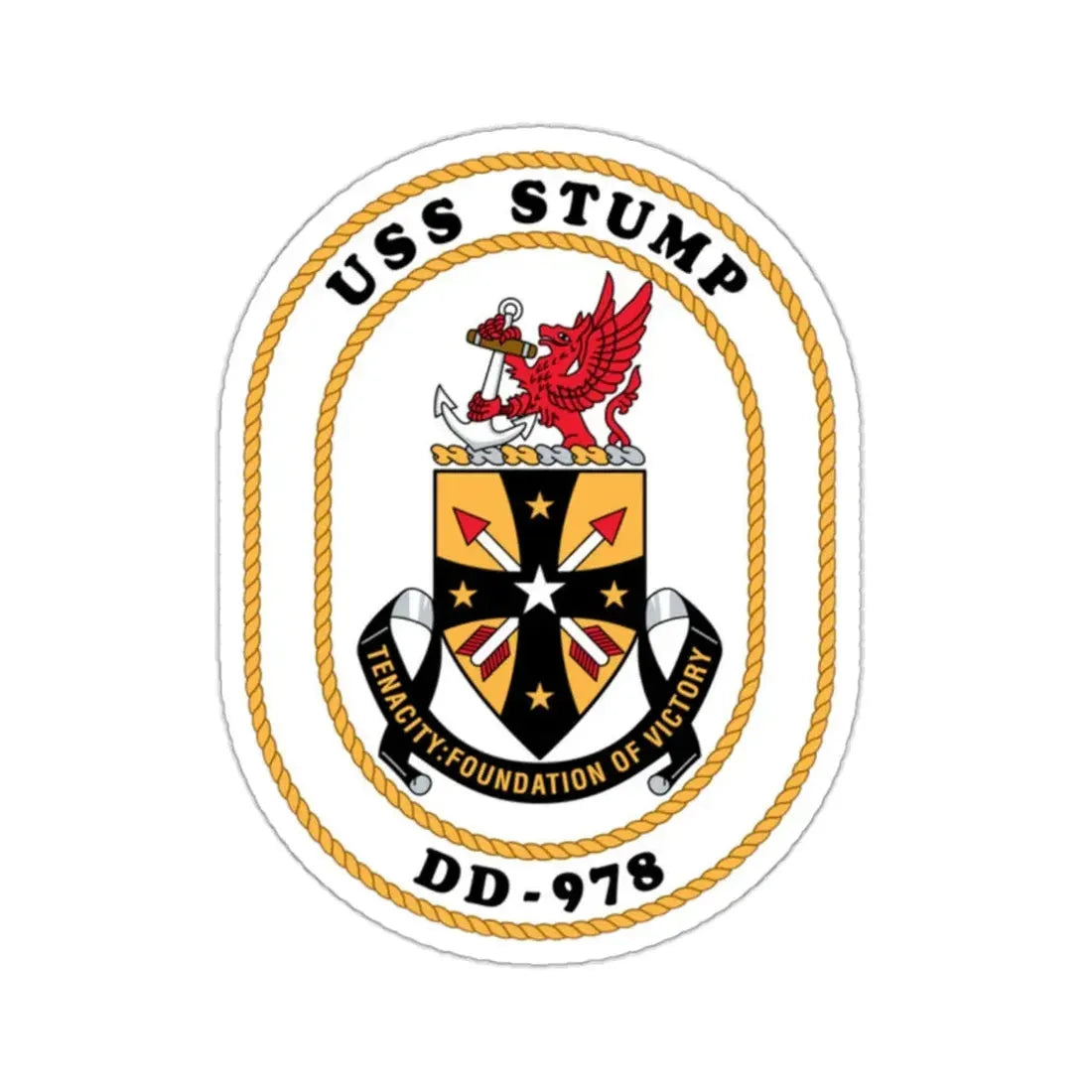 USS Stump DD 978 (U.S. Navy) STICKER Vinyl Kiss-Cut Decal 2 Inch White - The Sticker Space