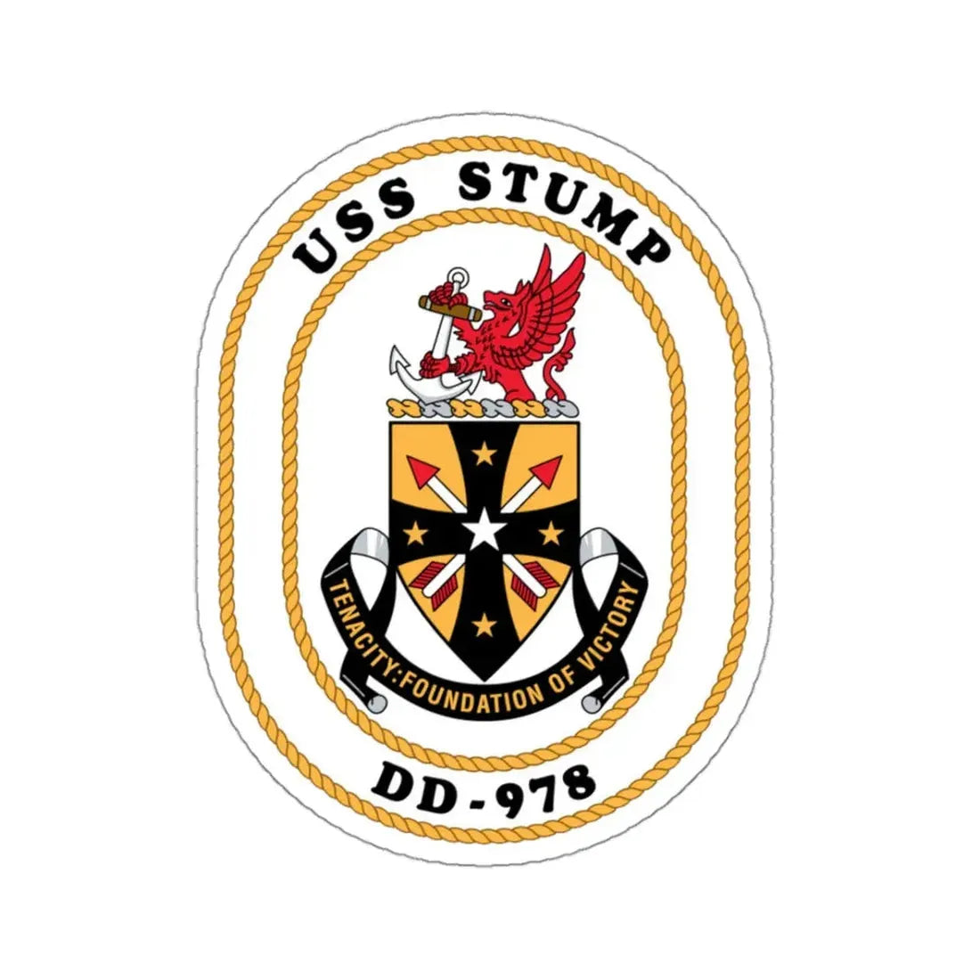 USS Stump DD 978 (U.S. Navy) STICKER Vinyl Kiss-Cut Decal 3 Inch White - The Sticker Space