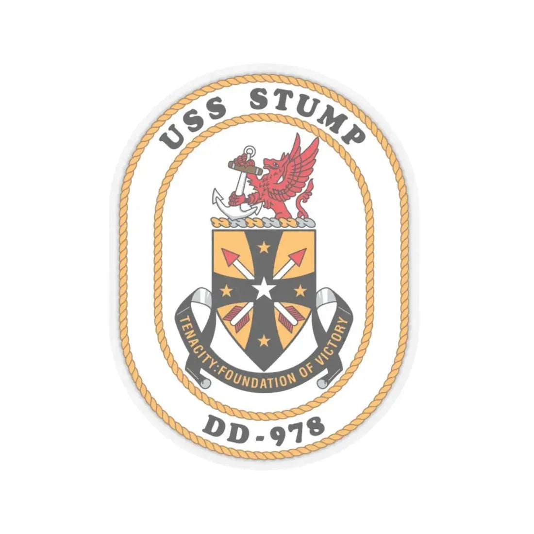 USS Stump DD 978 (U.S. Navy) STICKER Vinyl Kiss-Cut Decal 4 Inch Transparent - The Sticker Space